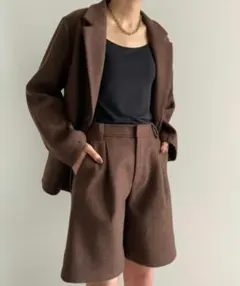 【chiip様専用】ウールタッチテーラードジャケット　ブラウン