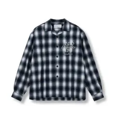 EMBROIDERY CHECK SHIRT BLACK