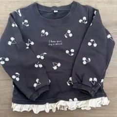 チェリー柄フリル付きトレーナー