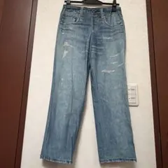 ワコール　まるでデニム　ダメージ加工　 ふう　ストレート　パンツ　Mのサムネイル
