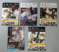 244#️⃣【文豪ストレイドッグス　小説】文庫本　5冊まとめ売り　USED