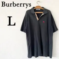 Burberrys バーバリー　ポロシャツ　黒×ノバチェック　ホースロゴ赤刺繍のサムネイル