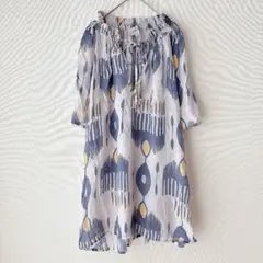 ALEX&PARKER ブラウス シャツ 半袖 半袖ブラウス 2X 2XL青 白