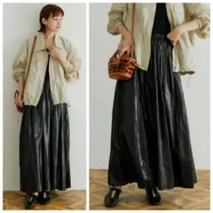 新品 アーバンリサーチ ギャザー スカート 定価13200円 チンツ タック