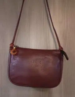 PERIC レザーショルダーバッグ　えんじ色　レトロ