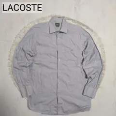 ラコステ　長袖シャツ　総柄　セミワイドカラー　綿100%　刺繍ロゴ