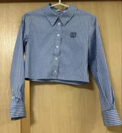 SNIDEL ストライプ柄クロップドシャツのサムネイル