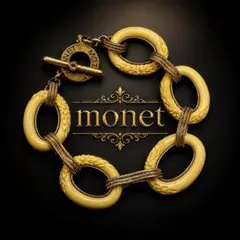 MONET ヴィンテージ ブレスレット ゴールド 美品 希少 レトロ レディースのサムネイル