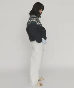MERLOT 中綿ハーフジップコンビブルゾン ネイビーのサムネイル