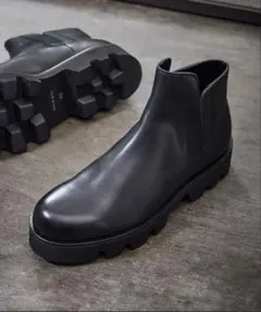 PADRONE パドローネ チャンキーソールレザークロッグサンダル 42 黒色