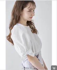 新品未使用⭐︎ tocco closet 袖口リボン付きパフスリーブブラウス　M