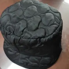 ブラック リバーシブルバケットハット キルティング