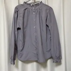 ems exciteブラウス　パープル　レース　バックリボン