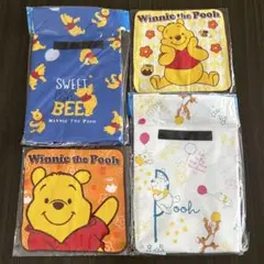 平成レトロ ディズニー プーさん ハンドタオル&ランチバッグ4点セット 当時物