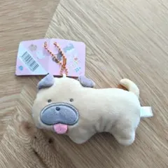 つぶらな瞳の犬と猫 パグ ぬいぐるみ マスコットキーホルダー