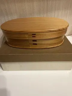 久世福商店 新品未使用品 吉野杉 豆型弁当箱 くりぬき ※外箱は処分済み