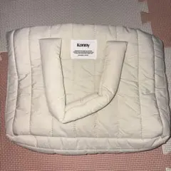 Konny アイボリー キルティング トートバッグ