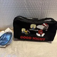 【レスポートサック】スヌーピー GOOD NIGHT ポーチ ブラック
