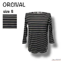 【オーシバル】トップス 綿100% ストライプ 長袖カットソー Sサイズ相当