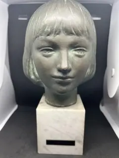 Y.FUNAKOSHI ブロンズ像 顔　頭像 女性 少女 置物
