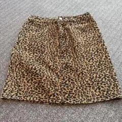 ヒョウ柄デニムタイトスカート
