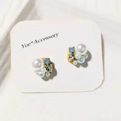 S-73　ハンドメイド☆ビジューピアス／イヤリング