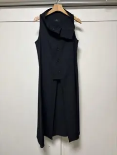 【極美品】Y's ロングワンピース　ブラック　ベスト　ジレ