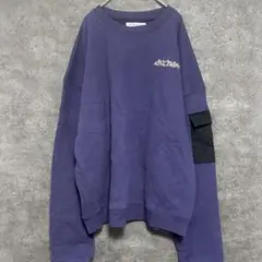MIROKU スウェット オーバーサイズ クルーネック 紫 刺繍 ストリート