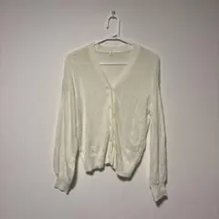 ハニーズ　L 薄手　ニットカーディガン　着1 美品　アイボリー