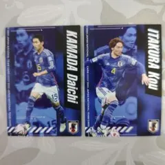 サッカー日本代表　カルビーカード　鎌田大地、板倉滉