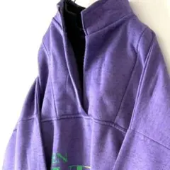 EN VEGUE ロゴ ハーフジップ スウェット トレーナー パープル紫古着