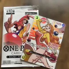 ラウンドワン ワンピースカードゲーム ナミ プロモ シール付き
