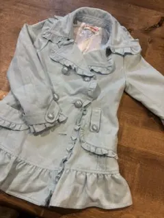 【中古】mezzo piano 水色フリルジャケット 120