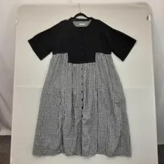【大人可愛い】サマンサモスモス 白黒 ギンガムチェック ワンピース フリーサイズ