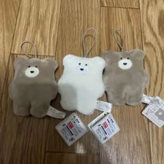 ほっこりモコモカ ぬいぐるみ ストラップ マスコット 新品未使用 3個セット