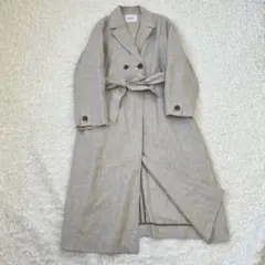 【2020SS】SLOBE IENA リネンダブルブレストロングコート ベルト付
