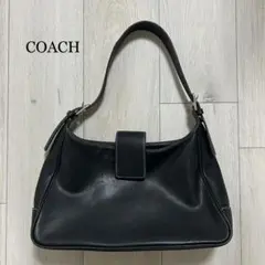 0007 OLD COACH ワンショルダーバッグ ブラックレザー