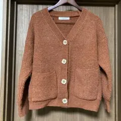 【レイカズン】スクエアボタンカーディガン