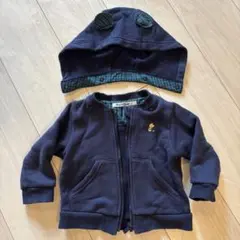 ファミリア　familiar ネイビー フード付きトレーナー　パーカー