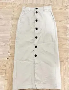 GU ジーユー コーデュロイ スカート アイボリー　タイトスカート