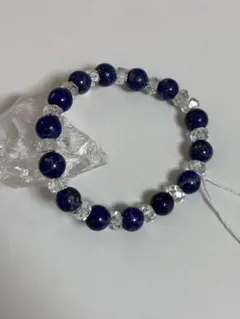 ラピスラズリとクリスタルのブレスレット 内径16cm