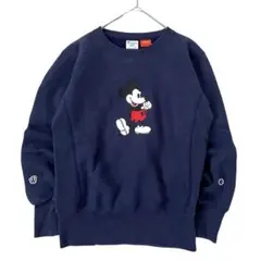 2018AW チャンピオン×シップス別注★リバースウィーブスウェットTシャツ★インディゴ Lサイズ★極美品 リバースウィーブ(R)クルーネックスウェットシャツ 24SS 直営限定