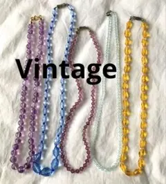 ビンテージ　ガラスビーズ　ネックレス　まとめ売り　カラフル　5本　天然石