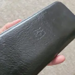 【説明必読】イルビゾンテ　長財布　ラウンドジップ　ブラック×グレージュ