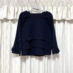 Armani Exchange フリルカットソー xs ネイビー