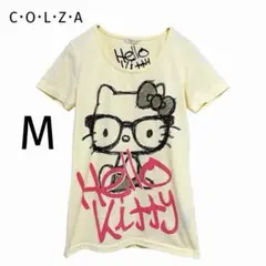 ハローキティ プリントTシャツ イエロー M サンリオ ロゴ キティちゃん 半袖