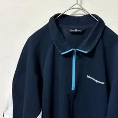 Munsingwear ゴルフ 半袖ハーフジップ ネイビー×水色 メンズXLのサムネイル
