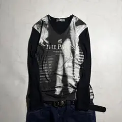 BUFFALO BOBS v-neck graphic l/s y2k