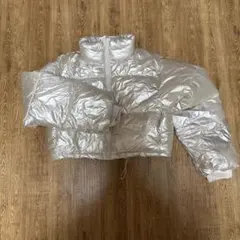 シルバー ショート丈 ダウンジャケット M