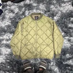 【希少2XL】ミリタリー キルティングジャケット オリーブ 中綿ライナー 古着